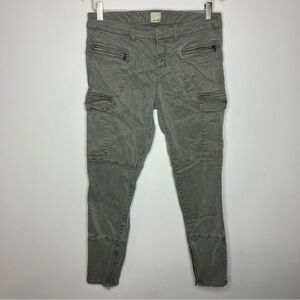 Ecru‎ gray patchwork Moto skinny pants cargo pants